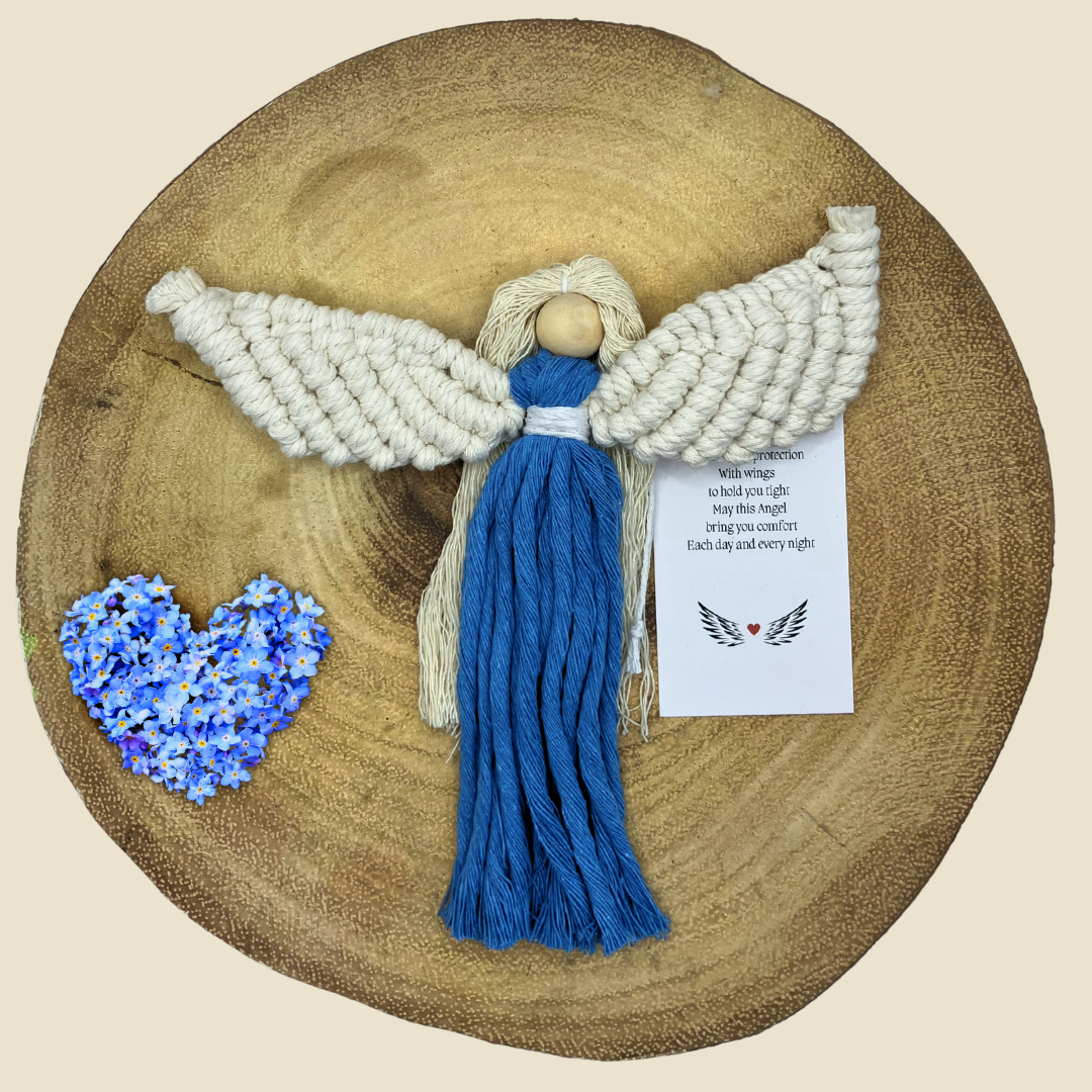 Irish Angel in Blue. Handmade with cotton