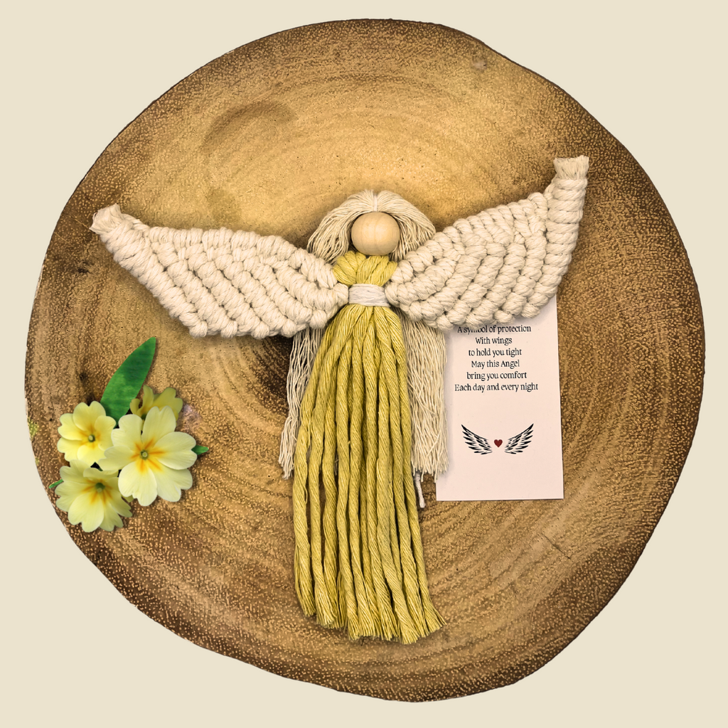 Thinking of you gift idea - Handmade cotton Angel with large wings