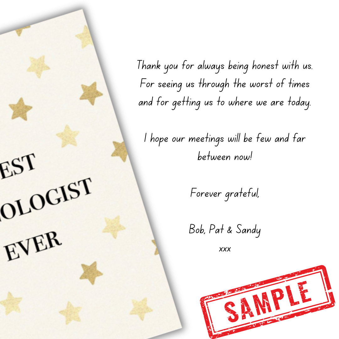 Sample message in Best Oncologist Ever Thank You Card