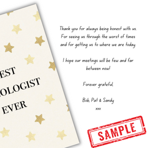 Sample message in Best Oncologist Ever Thank You Card