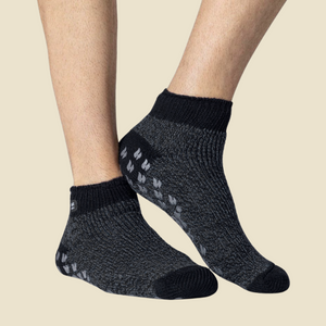 Non slip socks for men in coal black