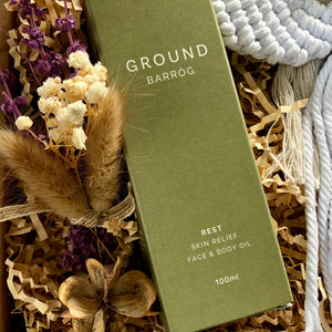 Ground Wellbeings Rest Face and Body Oil, skin care for cancer patients