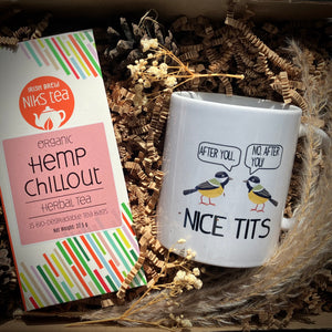 Nice tits mug and wellness tea care package