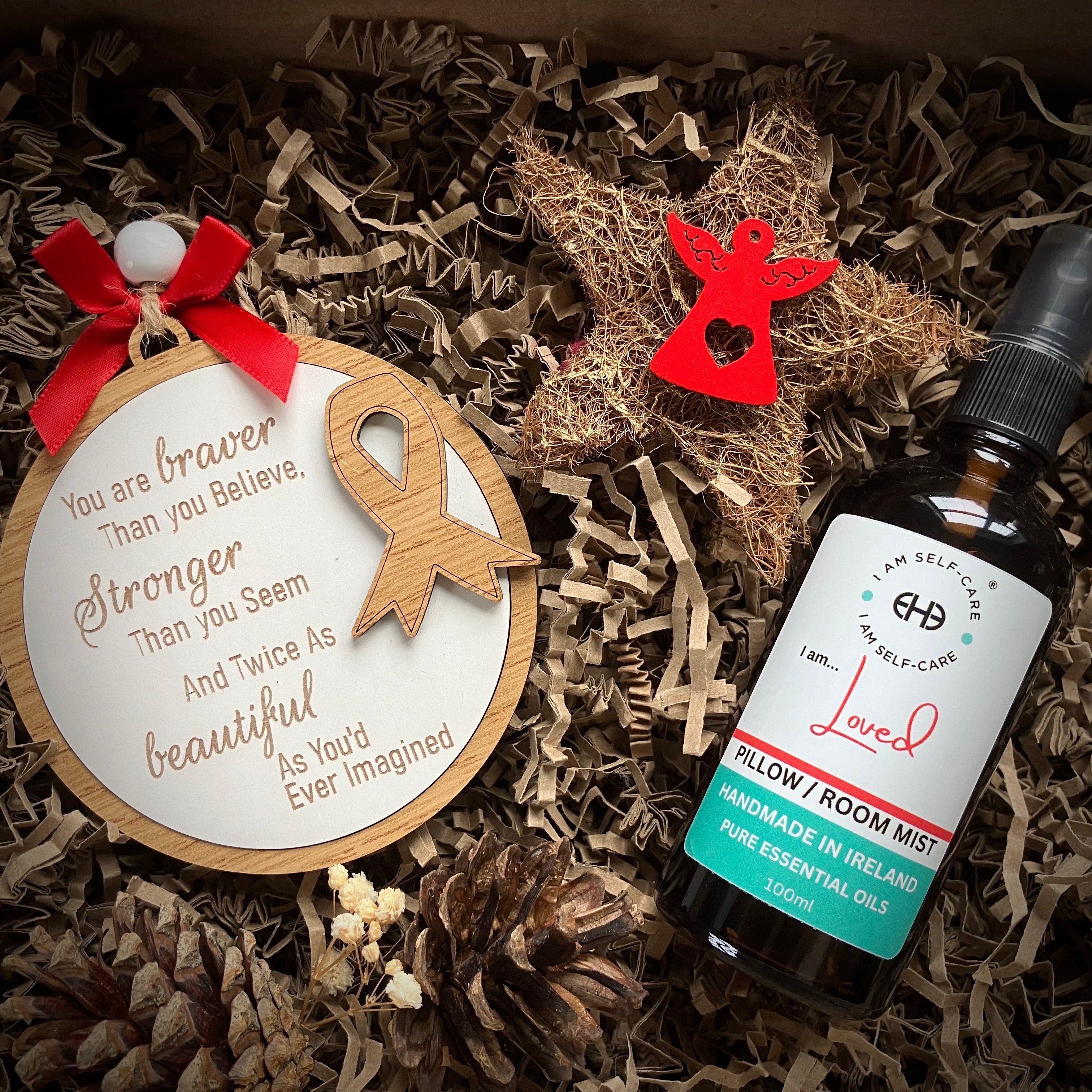 Cancer christmas decoration and pillow mist in gift box