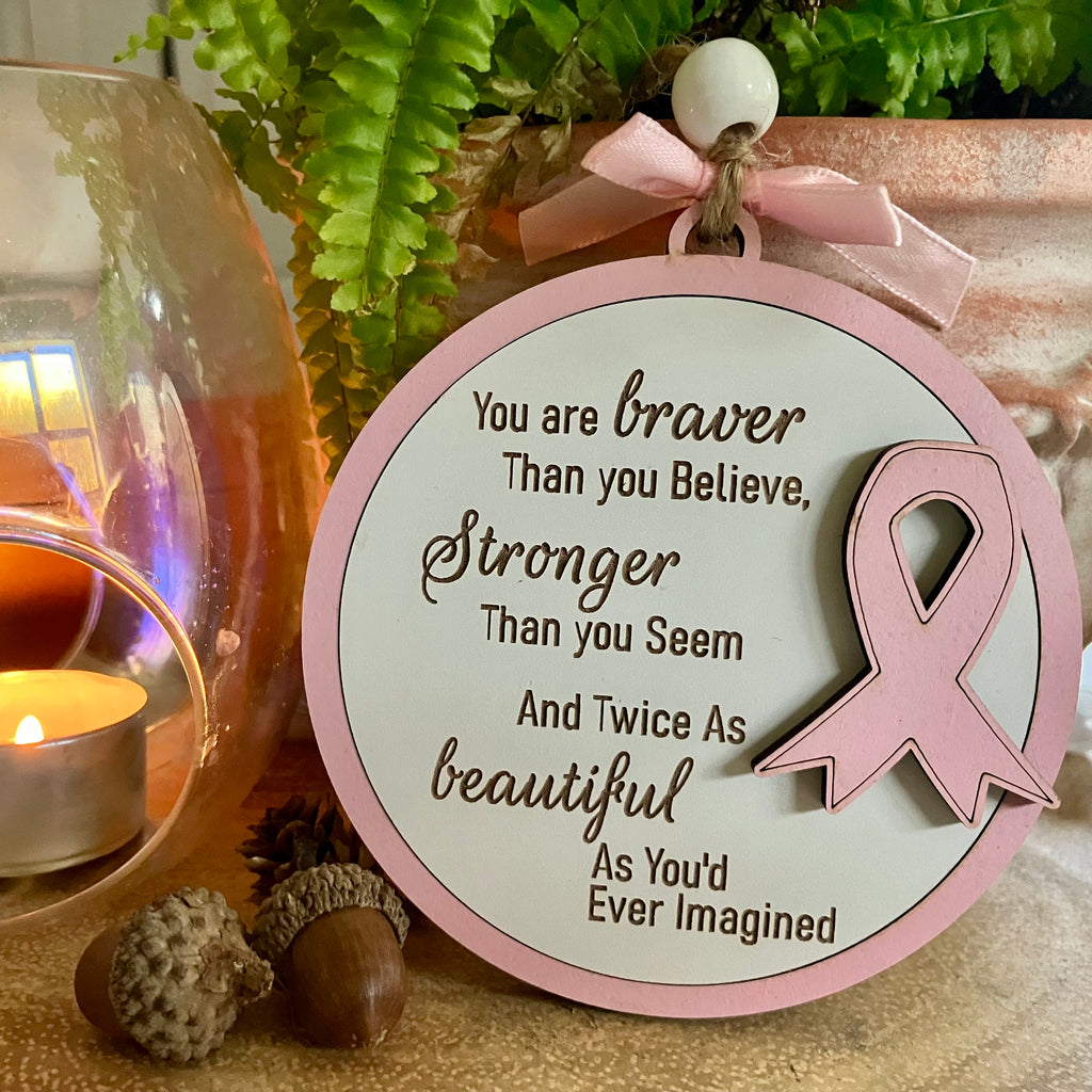 Breast Cancer Christmas Ornament