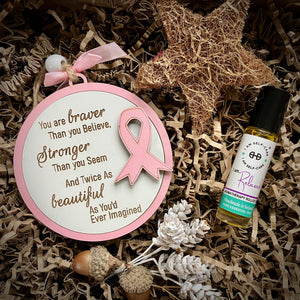 Breast Cancer Christmas gift box with decoration and aromatherapy roller oil