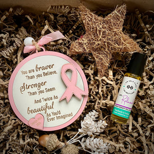 Christmas gift box with cancer free 2024 decoration and aromatherapy roller oil