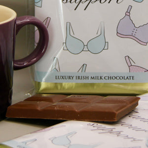 Irish Milk Chocolate bar with bra wallpaper to say thank you for your support.