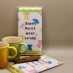 Superhero's wear scrubs luxury Irish chocolate