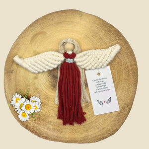 Gift For Someone Dying - Guardian Angel in Burgundy