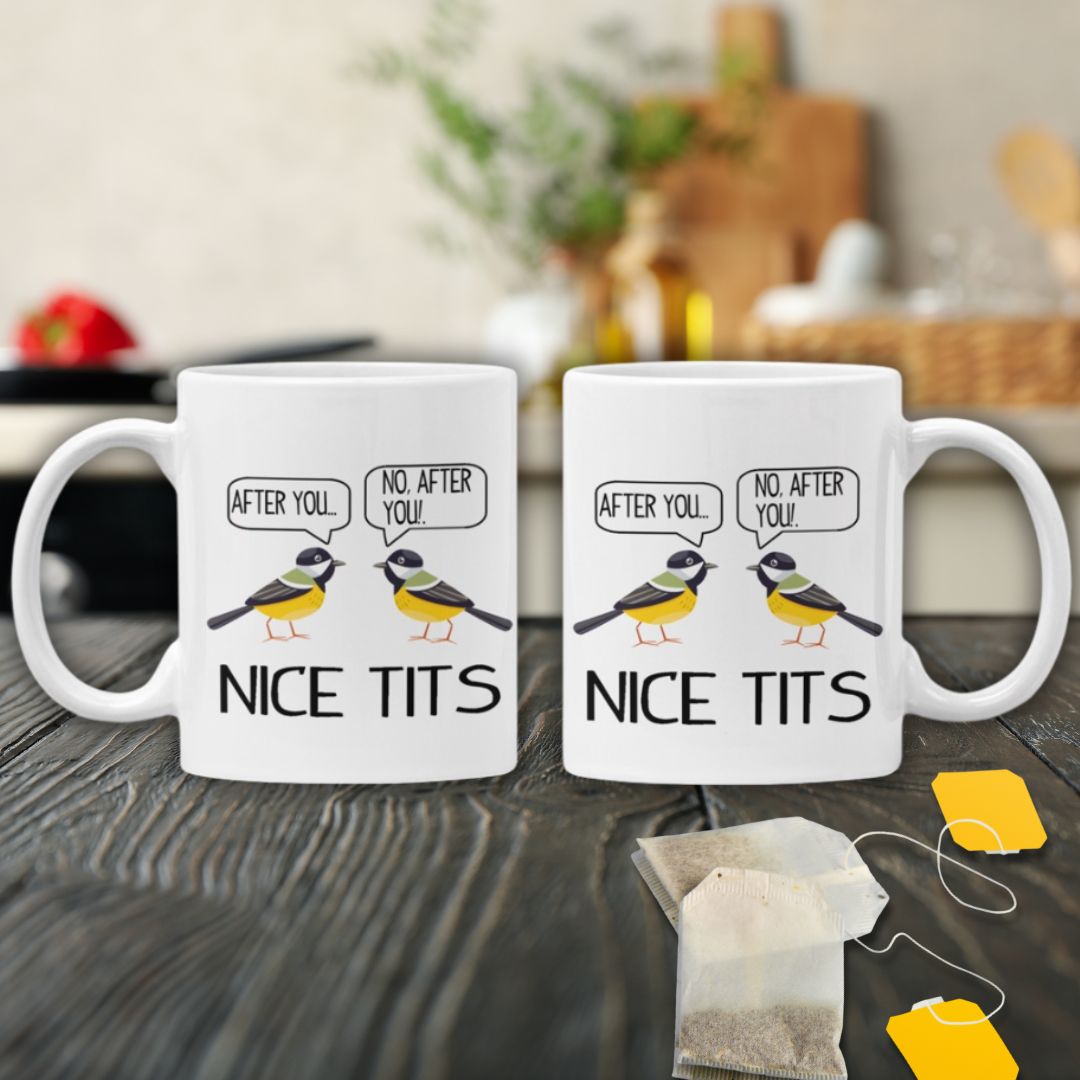 Nice Tits Mug. Funny Breast Cancer gifts