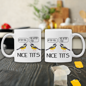 Nice Tits Mug. Funny Breast Cancer gifts